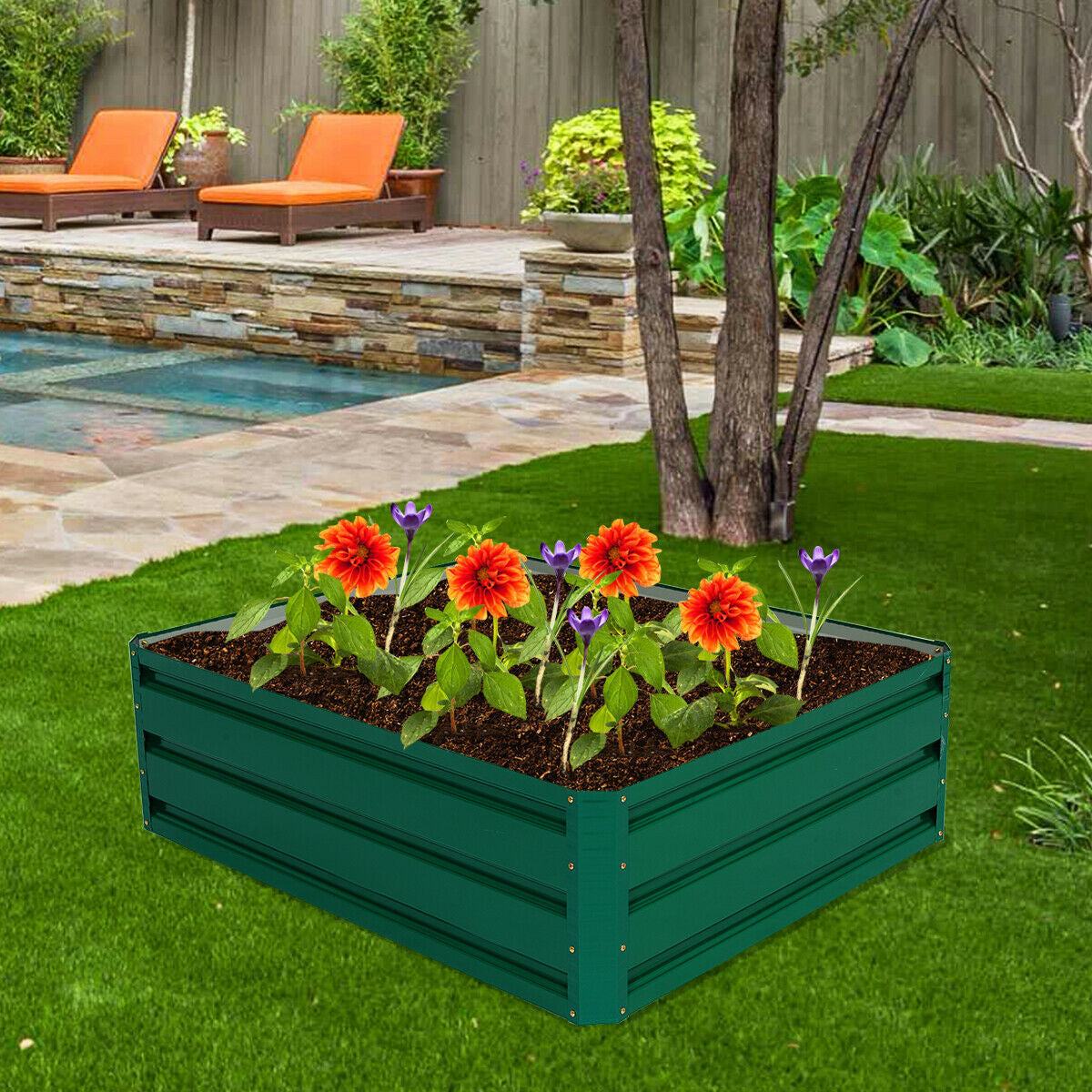 Raised Garden Bed 40x32 Inch Steel Planter Box