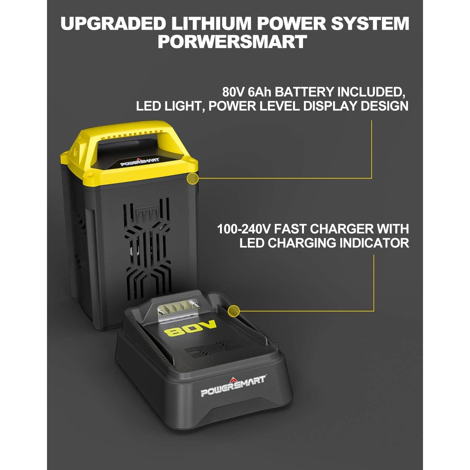 80V 6Ah Lithium-Ion Replacement one Battery& one charger DB2108+DB2208