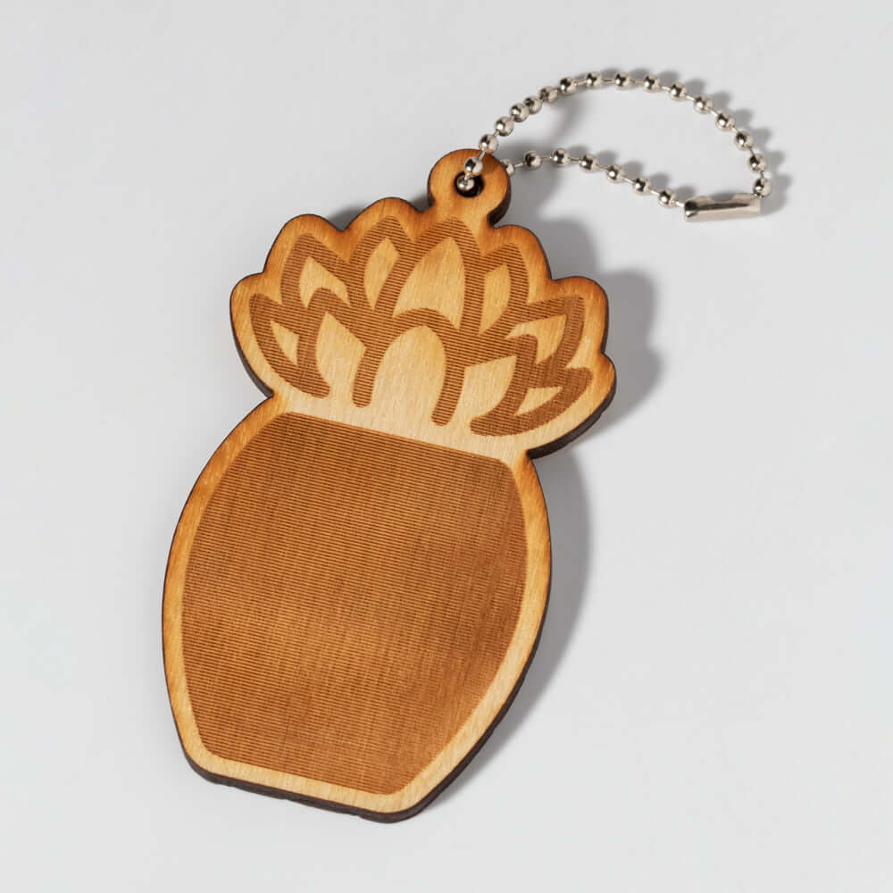 Wooden Plant Key Chain