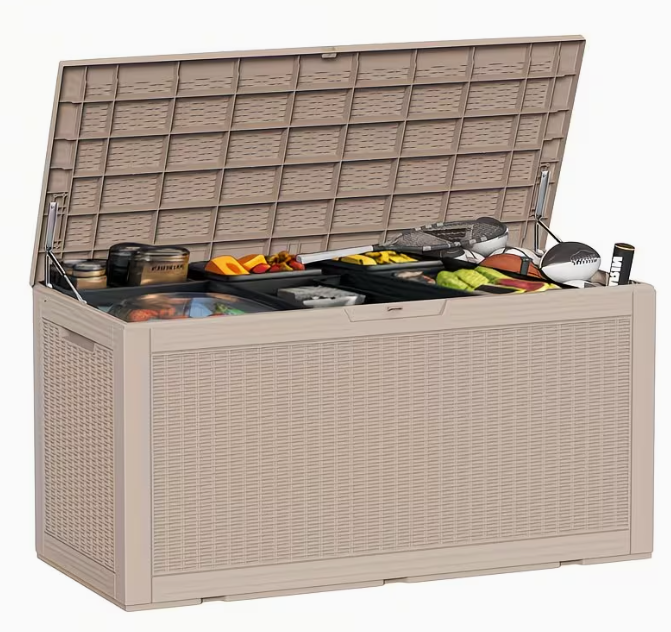 35-200 Gallon Heavy-Duty Outdoor Deck Boxes – Waterproof Patio Storage Box with Hinged Lid, Lockable & Easy Assembly