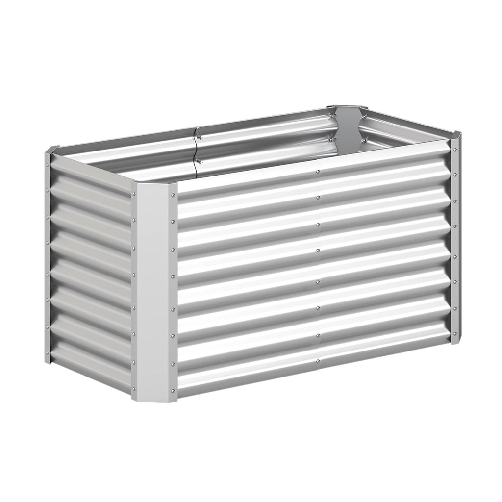 4 x 2 x 2 FT Galvanized Raised Garden Bed Rectangular Galvanized Metal Planter Box