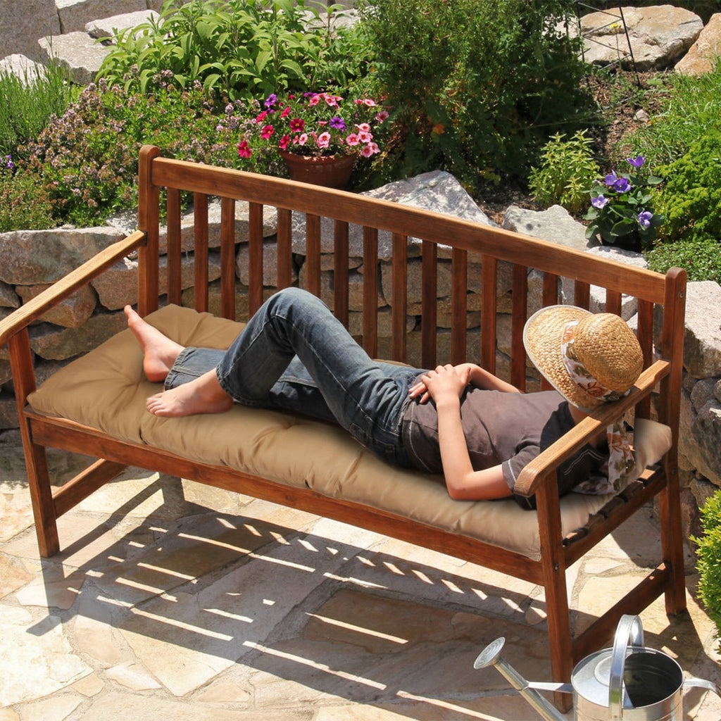 Bench Seat Cushion For Indoor Outdoor Furniture Non Slip Long Chair Cushion with Ties Strap Waterproof Swing Cushion 51.18x19.68IN For Garden Patio Ba