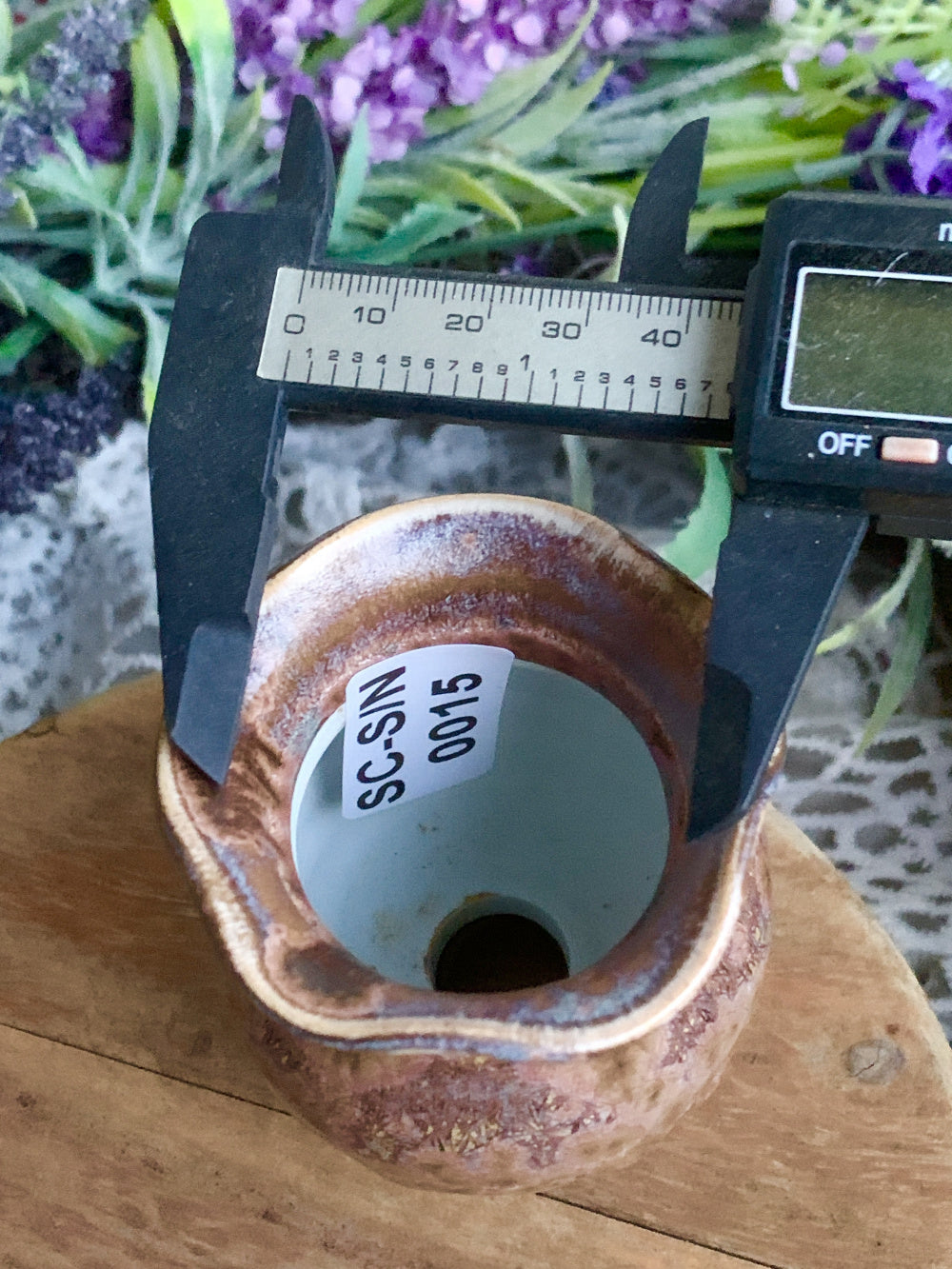 SC-SN0015 Rustic Handmade Clay Planter Pot - Pot rim diameter: 1.8"