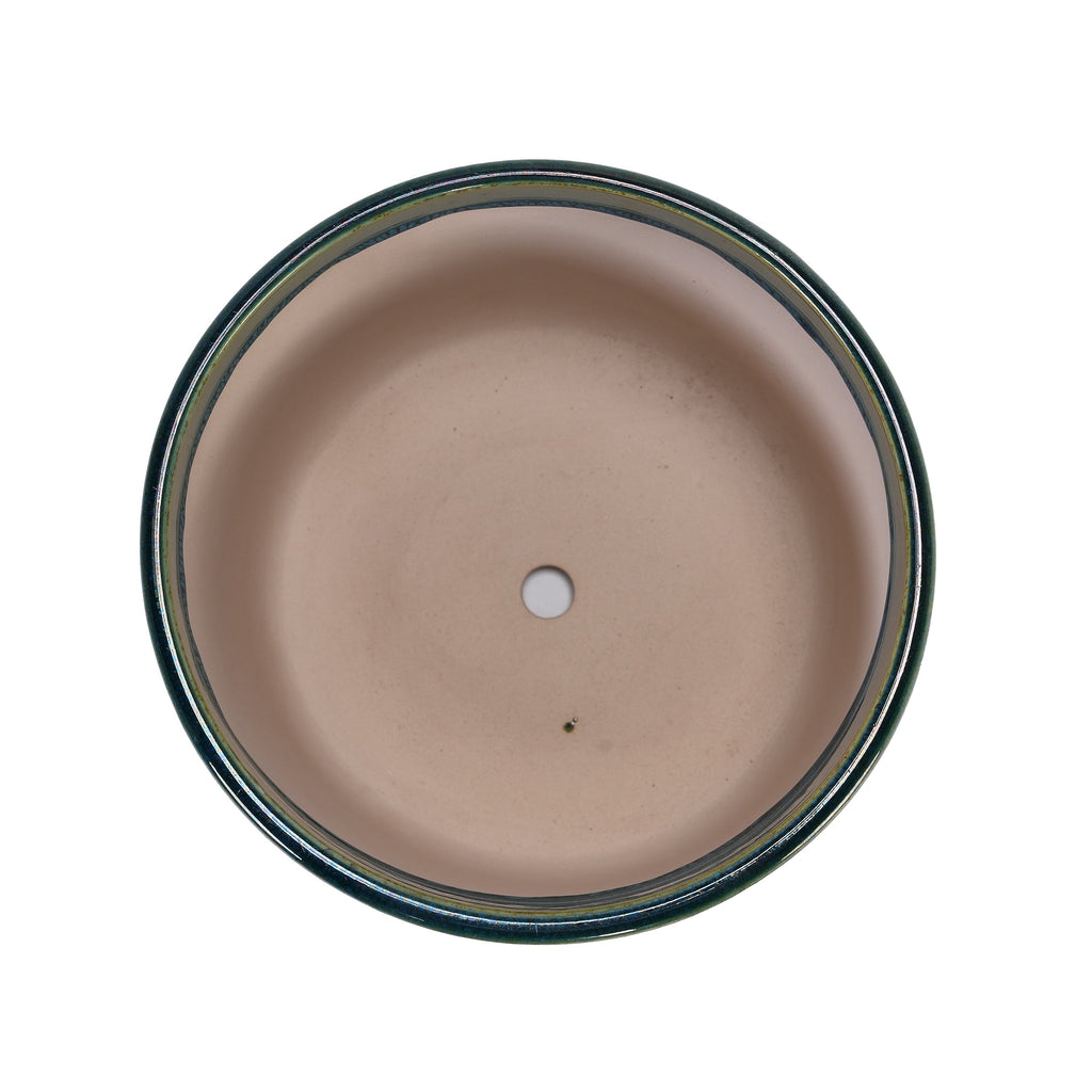 Set of 3 Grid Ceramic Flowerpot, Modern Planter for Patio, Garden, Windowsill - Blue Green