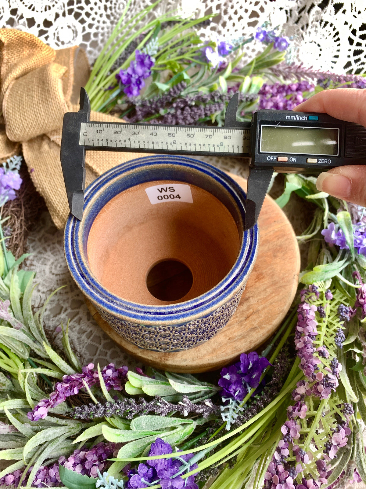 WS0004 Rustic Handmade Clay Planter Pot - Pot rim diameter: 3.5"