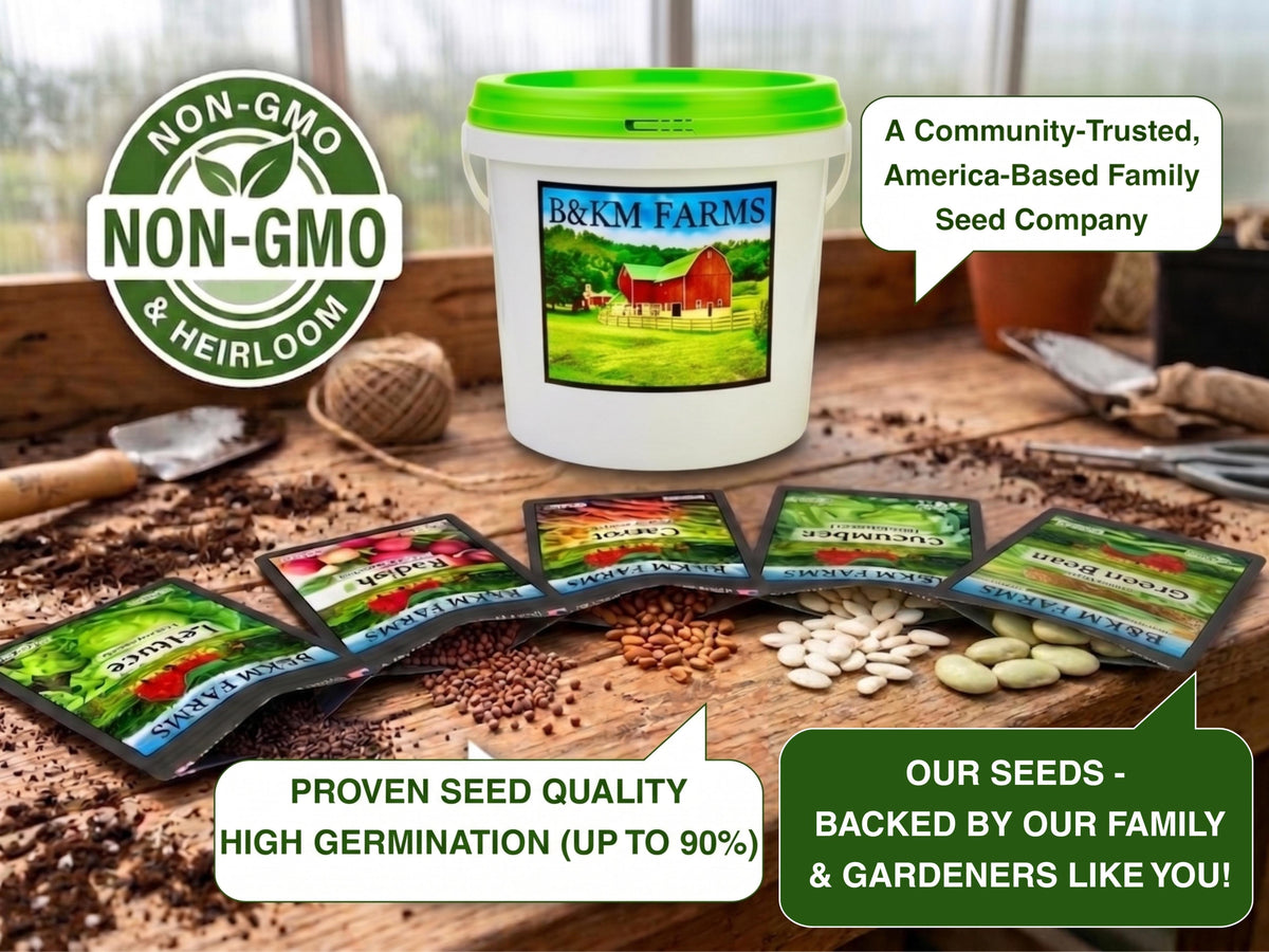 50 Varieties - Heirloom Vegetable & Herb Long-Term Seed Vaults – USA Grown, Non-GMO - 50,000 Seeds
