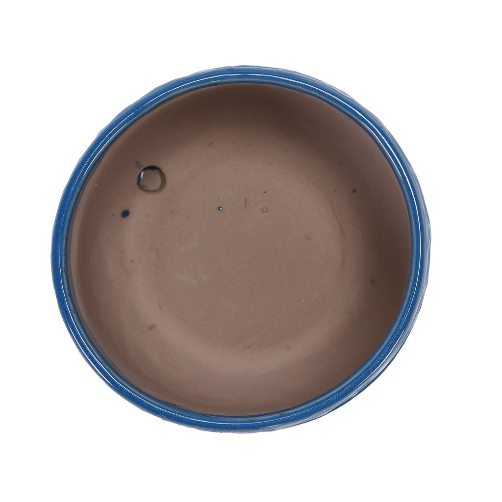 Set of 2 Ceramic Flowerpot, 7' Modern Planter for Patio, Garden, Windowsill - Navy Blue