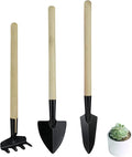 Wishlotus Mini Gardening Tools, 3Pcs Gardening Hand Tools with Non-Slip Handles, Portable Tools Set for Indoor Gardening, Succulents, Bonsai, Gift for Wife and Mother（Thin）