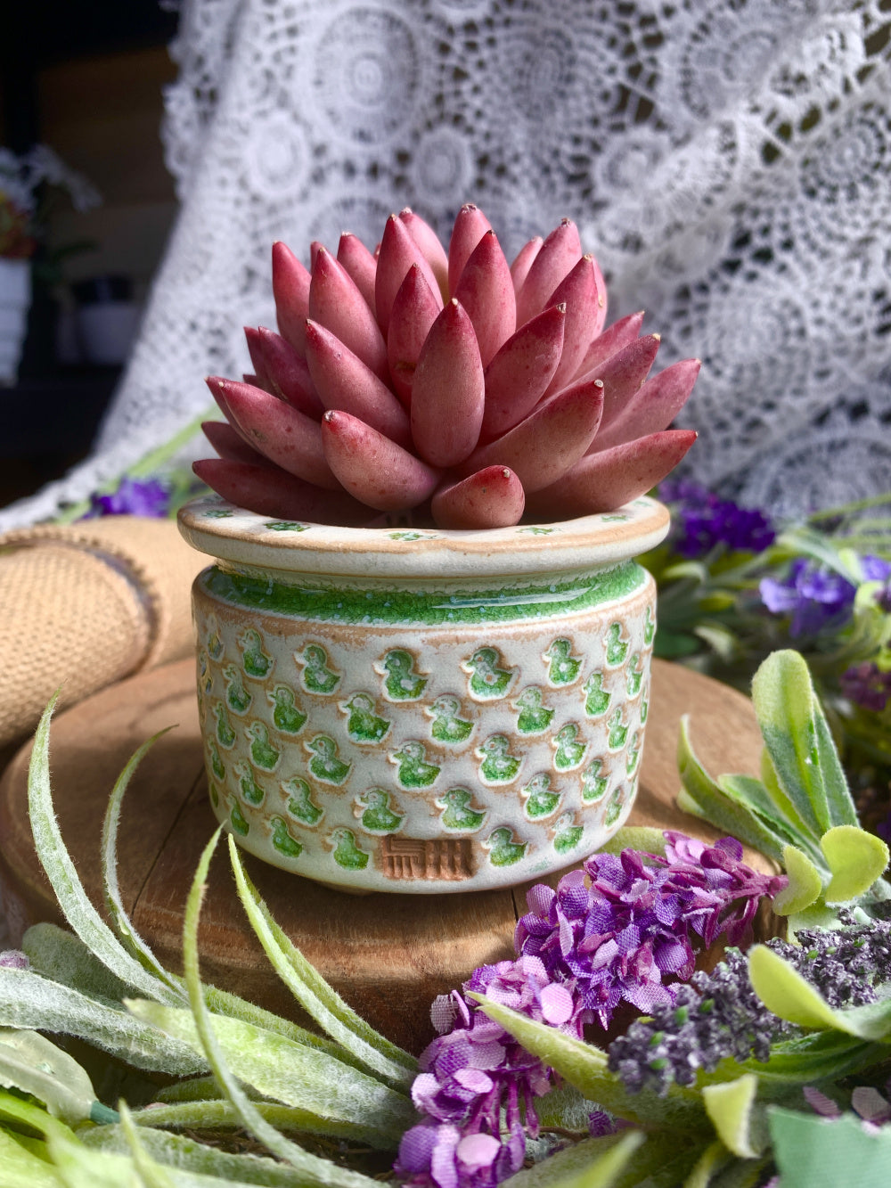 WS0030 Handcrafted Pottery Plant Pot - Pot rim diameter: 2.4" - Artisan Made