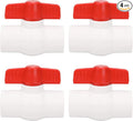 4Pcs 1" PVC Ball Valve Water Pipe Shut-off Valve Socket with Red T-Handle for Cold Water Supply lines, Irrigation Pipe fitting System(Socket x Socket), Schedule 40