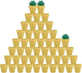 vensovo 48 Pcs 2" Tiny Terracotta & Terra Cotta Pots with Drainage - Yellow Small Mini Clay Ceramic Pottery Planter Ideal for Indoor/Outdoor Plants, Crafts, Wedding Favors