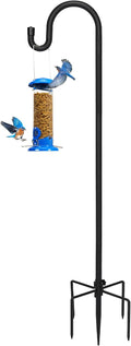 Kingsyard Adjustable Shepherd Hooks for Outdoor - 44 INCH Heavy Duty Bird Feeder Pole with 5 Prong Base, Hummingbird Feeder Stand, Garden Plant Baskets, Weddings Decor, Solar Light Lanterns