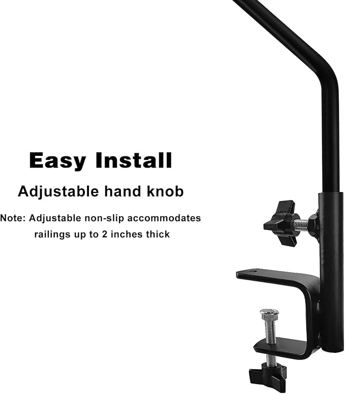 MIXXIDEA 2 Packs Heavy Duty Deck Rail Pole Deck Hook, Extensible and Adjustable Deck Hook for Hanging Bird Feeder, Plants, Suet Baskets,Wind Chimes,Lanterns