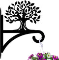 peacoblue Iron Plant Hangers Hooks for Outdoor Indoor Hanging Plants Flower Fern Pots Lantern Bird Feeder,12"x16" Weather Resistant Metal Wall Holder for Porch Garden Farmhouse(Tree of Life)