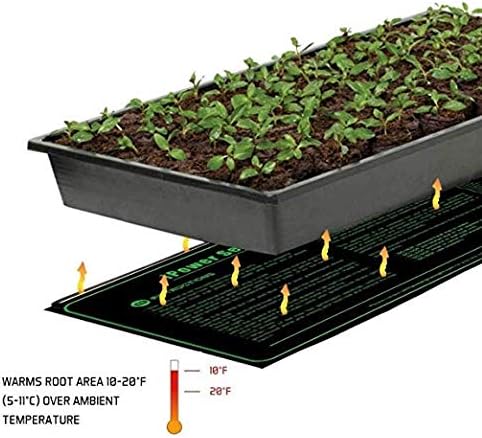 iPower GLHTMTSX2-A 2-Pack 10" x 20.5" Durable Waterproof Seedling Heat Mat Warm Hydroponic Plant Germination Starting Pad, Green