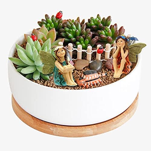 Fairy Garden Accessories Outdoor Indoor, 6pcs Miniature Fairies Figurines for Pot Plants and Mini Garden Lawn Decorations