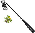 Weed Removal Tool, 2025 New Garden Weeding Tools Manganese Steel Hand Weeder Tool with Handle, 5 Teethes Dual Purpose Manual Weeders Tool Weed Pulling Tool for Garden (Black)