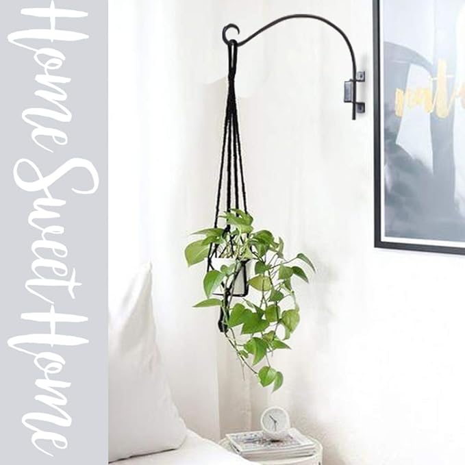 Swivel Bird Feeder Hanger Hook: Swivel Hanging Plant Bracket Outdoor - Wall Mount Swivel Hanging Hook for Bird Feeder 12Inch 2Packs