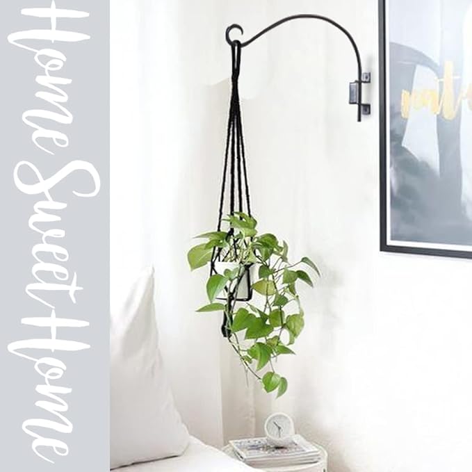 Swivel Bird Feeder Hanger Hook: Swivel Hanging Plant Bracket Outdoor - Wall Mount Swivel Hanging Hook for Bird Feeder 16Inch 2Packs