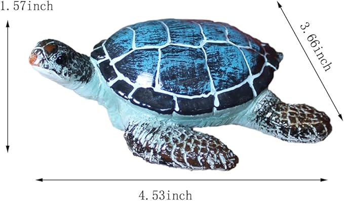 Small Turtle Figurine Sea Turtle Figurine Little Resin Turtle for Garden Decor Blue Turtles Figure Outdoor Outside Pond Ornaments Decorations Mini Statue Valentine's Day Gifts Blue