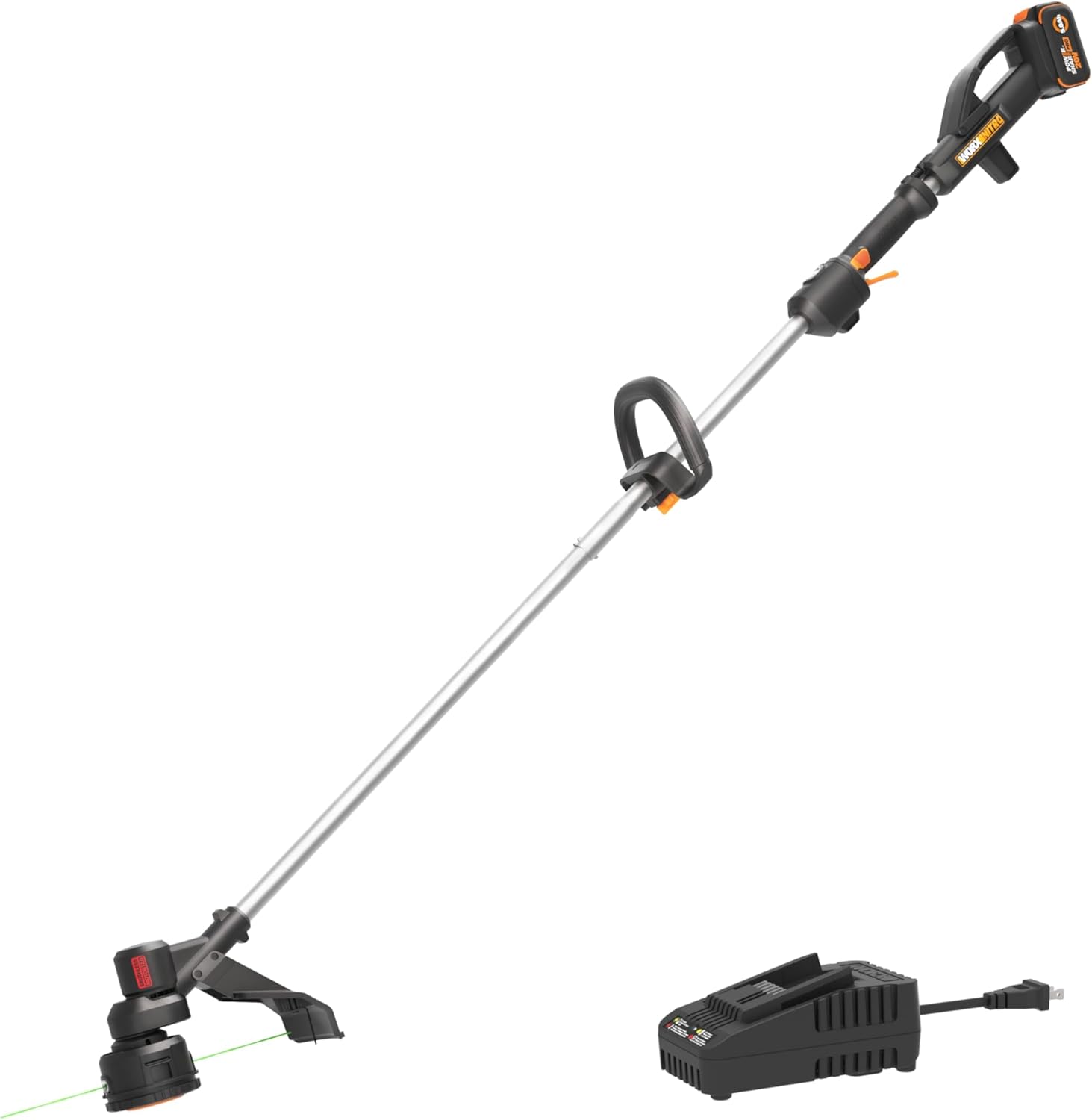 WORX Cordless String Trimmer, 20V 13''-15'' Weed Wracker with Brushles ...