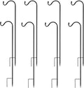 MIXXIDEA 37” Inch Heavy Duty Garden Shepherds Hooks for Outdoor Height Adjustable Plant Hangers Outdoor Shepherds Hook for Bird Feeders, Lanterns,Outdoor Décor, Plants, Wedding, Garden (37inch 8PK)