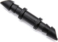 Mini Skater 5mm (Dia) Double Barbed Hard Plastic Water Hose Straight Connector Fitting, Micro Drip Irrigation Systems Quick Connect Hose Sprinkler Adapters Fit of 4/7mm Tube(Black,50PCS)