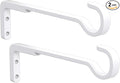 8 Inch 2 Pack White Heavy Duty Outdoor Plant Hangers for Hanging Baskets, Iron Hanging Plant Brackets for Hanging Plants Outside, Metal Plant Hooks Plant Wall Hooks for Hanging Lantern, Bird Feeder