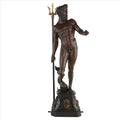Design Toscano DD3123 Poseidon Man of The Sea Greek Mythology Indoor/Outdoor Garden Statue, 17 inches Wide, 67 inches Tall, Heirloom Cast Bronze, Verdigris Green & Sepia Brown Finish