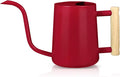 Watering Can Indoor Plants, 35oz Small Stainless Steel Metal Watering Can Modern Decorative Watering Pot with Long Spout for Indoor House Plant Bonsai Garden Flowers (Red)