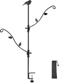 Deck Bird Feeder with Multi-Hooks and Adjustable Branches for Porch