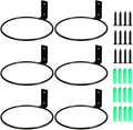 6 Pack 6in Flower Pot Holder Ring Wall Mounted Metal Planter Hooks Hangers Wall Bracket Wall Planter Hook (6, 6")