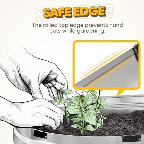 KING BIRD Raised Garden Bed Kit 2025 Upgraded Quick-Setup Galvanized Planter Garden Box Outdoor for Gardening, Vegetables, Flowers, 74x36x12 in, Silver