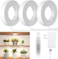 LORDEM Ceiling Grow Light for Indoor Plants, 144 LEDs Full Spectrum LED Plant Light, 5V Plant Lamp with 4/8/12H Auto Switch, 4 Dimmable Brightness Levels, Ideal for Small Plants, Tri Head, Corded