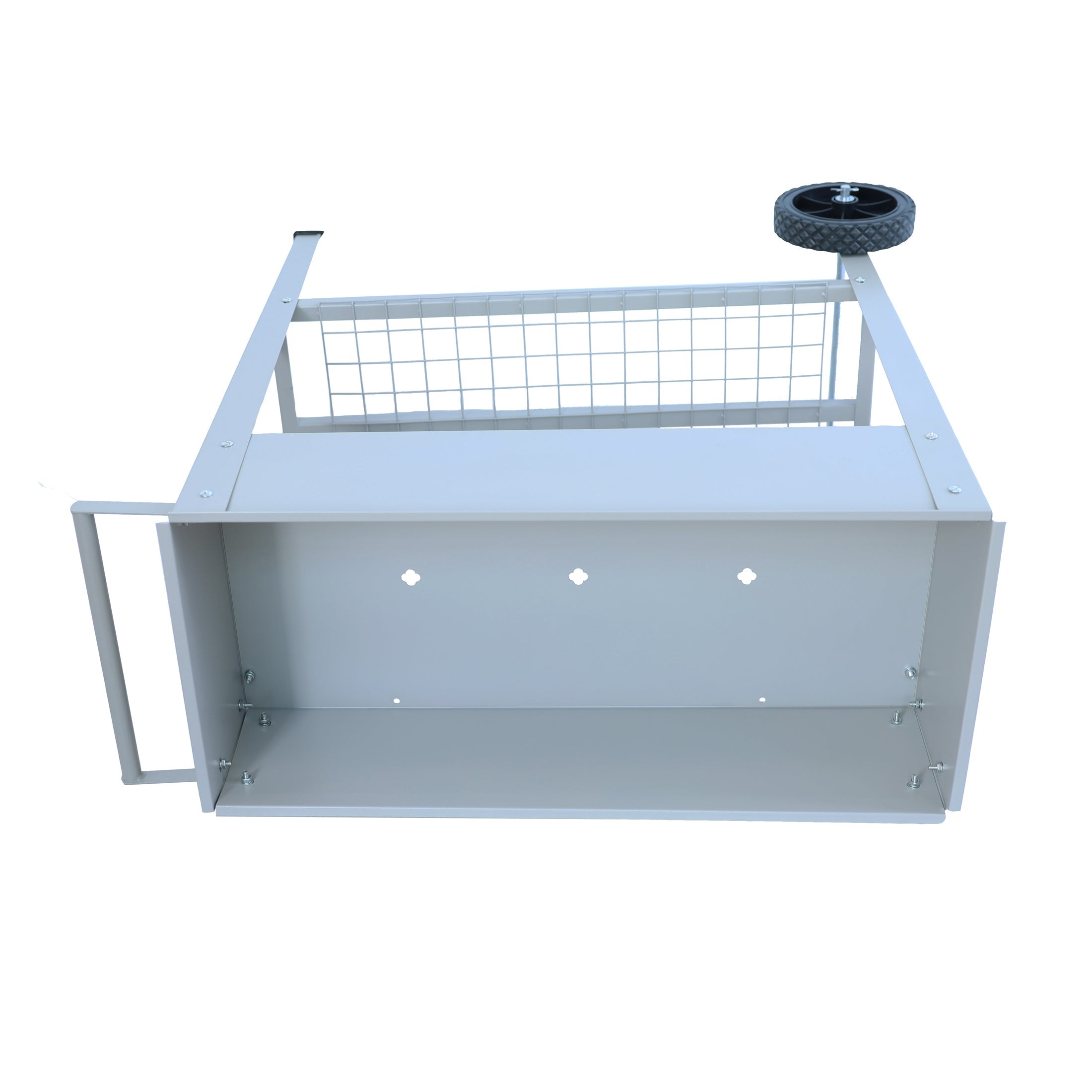 Aveyas mobile metal elevated garden bed cart, with legs, elevated flowerpot box with wheels (gray)