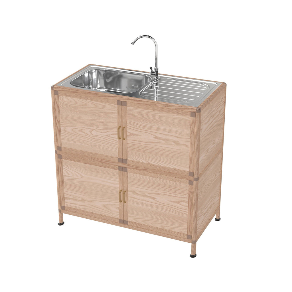 Utility Sink with Cabinet, Freestanding Utility Sink, Laundry Room Sink Cabinet, Outdoor Sink Station, Stainless Steel Utility Sink (32.68' D x 16.93' W x 33.27' H)