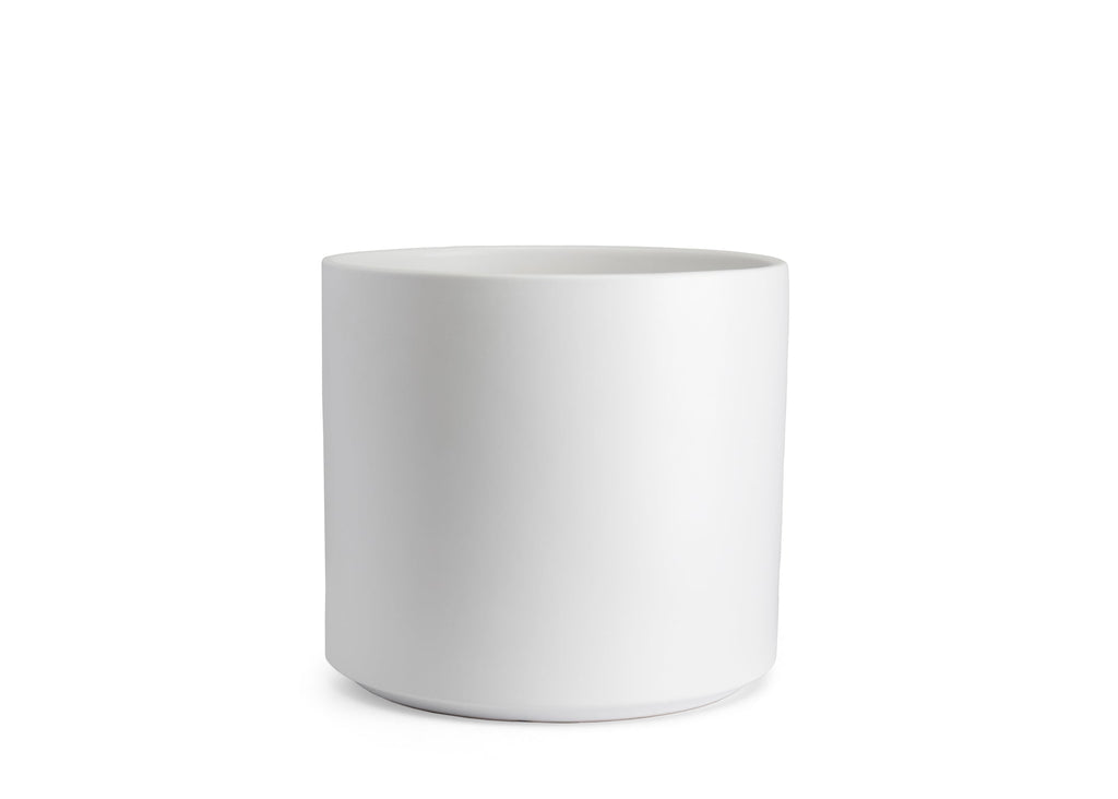 Solid Goods Ceramic Cylinder Planter – With or Without Mahogany Stand