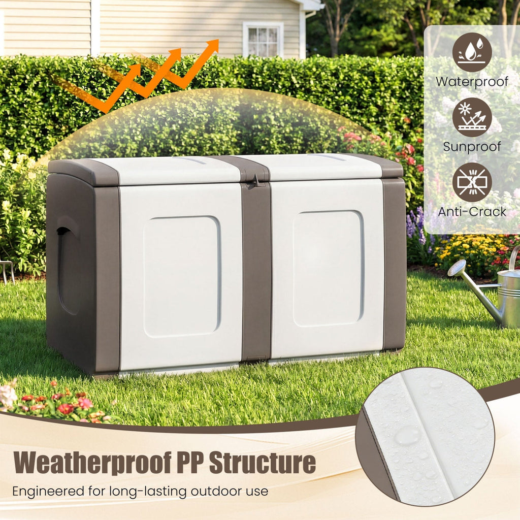 53 Gallon Patio Container with Lockable Lid for Packages and Garden