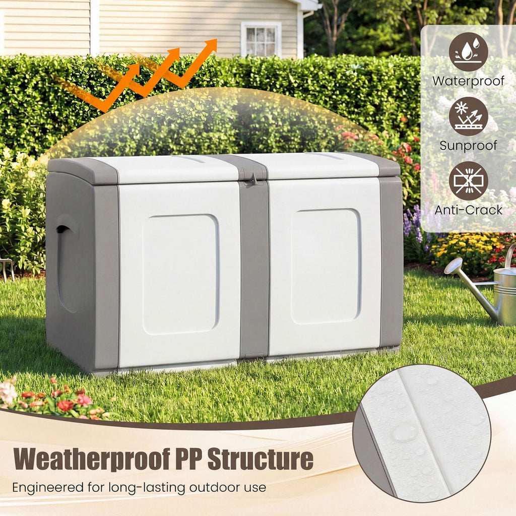 53 Gallon Patio Container with Lockable Lid for Packages and Garden