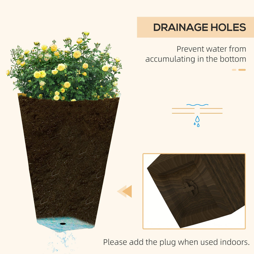 Outsunny 28" Tall Outdoor Planters, Set of 3 Large Taper Planters