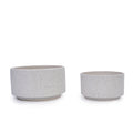 2 Pieces Ceramic Flowerpot, Modern Planter for Patio, Garden or Windowsills - Milk White