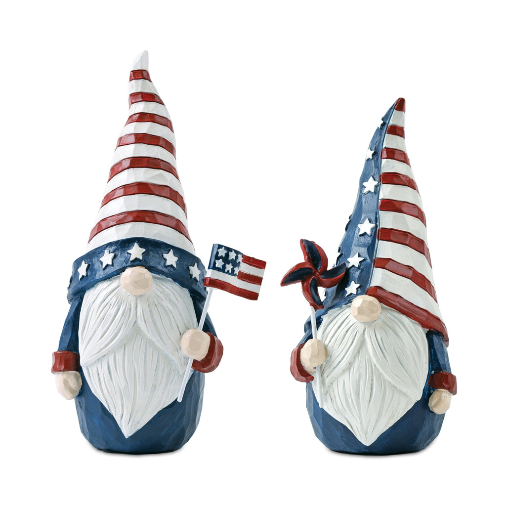 Set of 2 Americana Gnome Figurines for Patriotic Decor