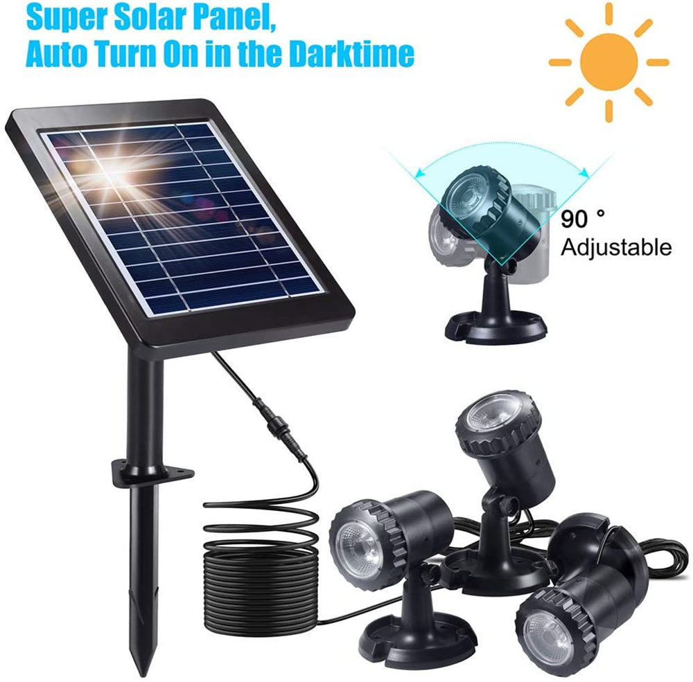 Submersible RGB Solar Garden Spotlights for Pathway Lighting