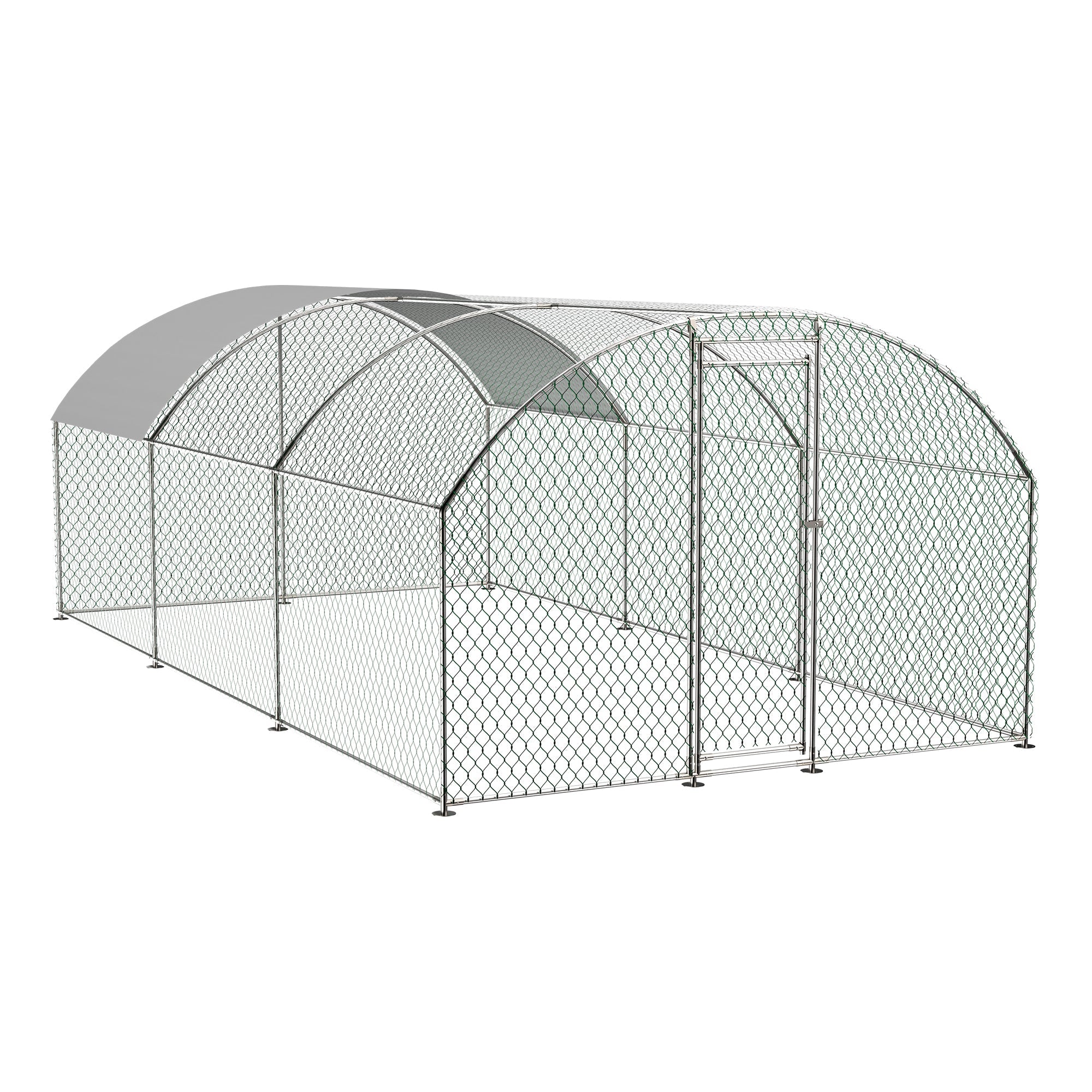 Large dome shaped walk-in fence cage metal chicken coop with waterproof and UV resistant cover, pipe diameter 1 inch