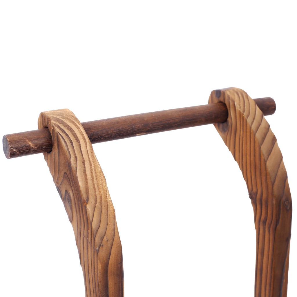 Wooden Wagon Planter Box, Mobile Garden Planter with Wheels, Handle, Drain Hole, Brown Wood, 26.5 x 14.1 x 21.2 inches