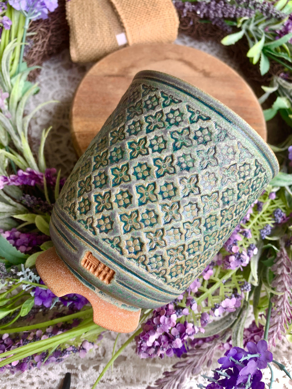 WS0005 Handmade Artisan Pottery Planter Pot - Pot rim diameter: 3.5"