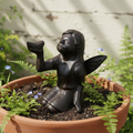 Fairy Garden Statue, Cast Iron Indoor Outdoor Shelf Decor