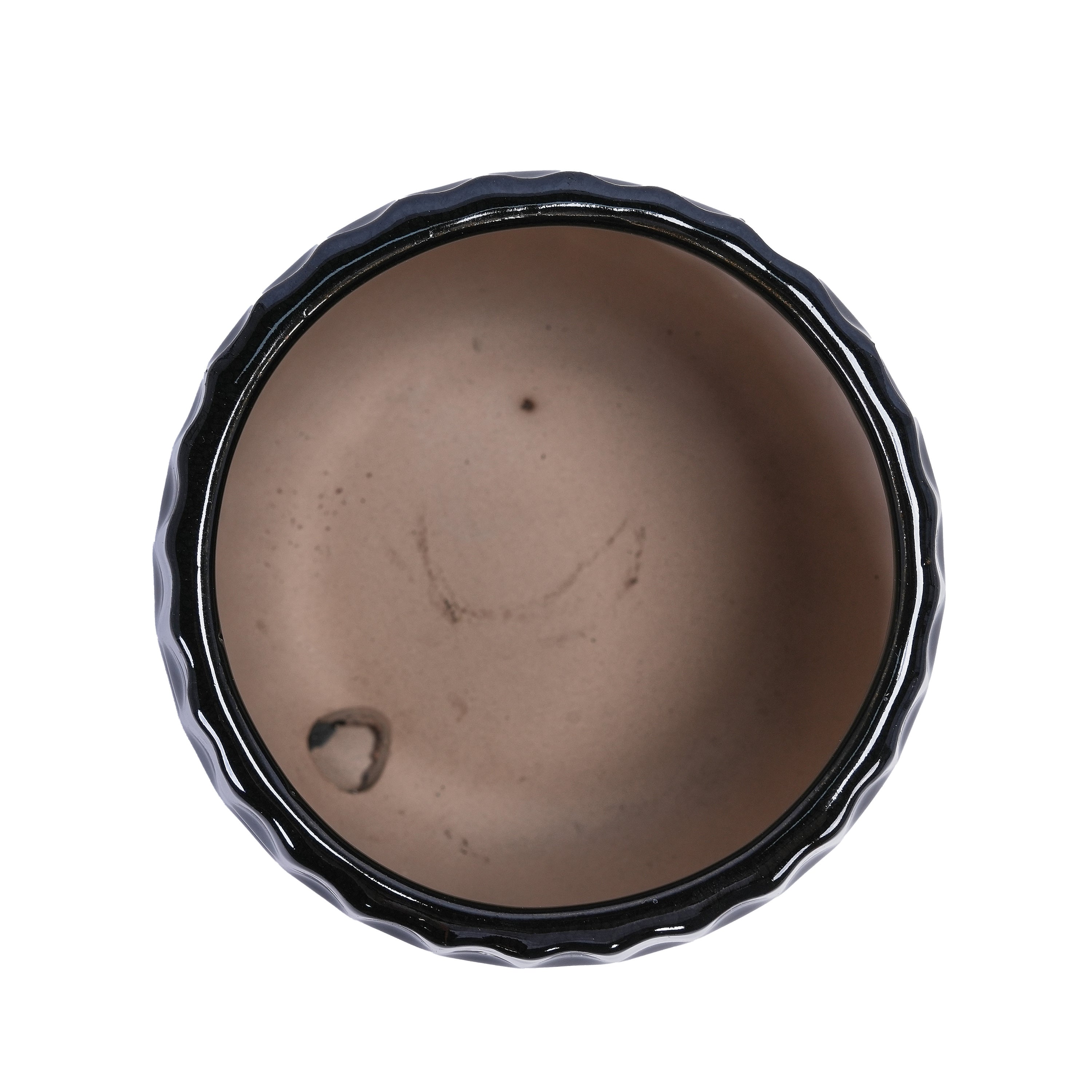 Set of 2 Ceramic Flowerpot, 7' Modern Planter for Patio, Garden, Windowsill - Black