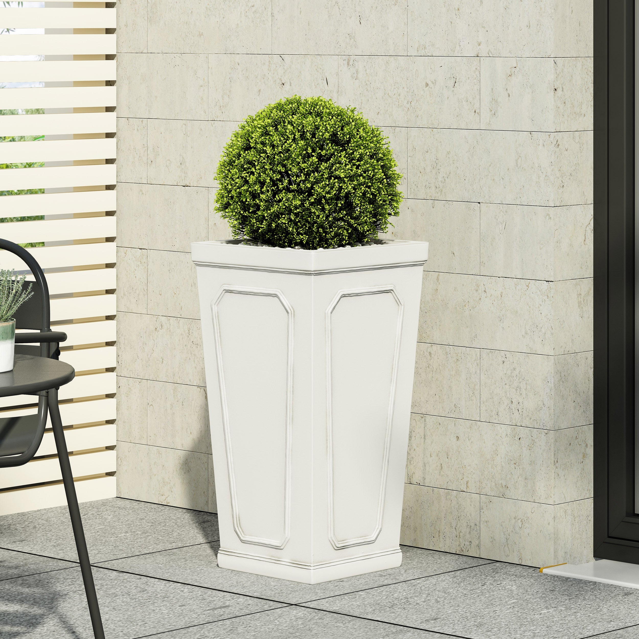 16'' x 30.5'' Outdoor MGO Planter with Antique White Finish