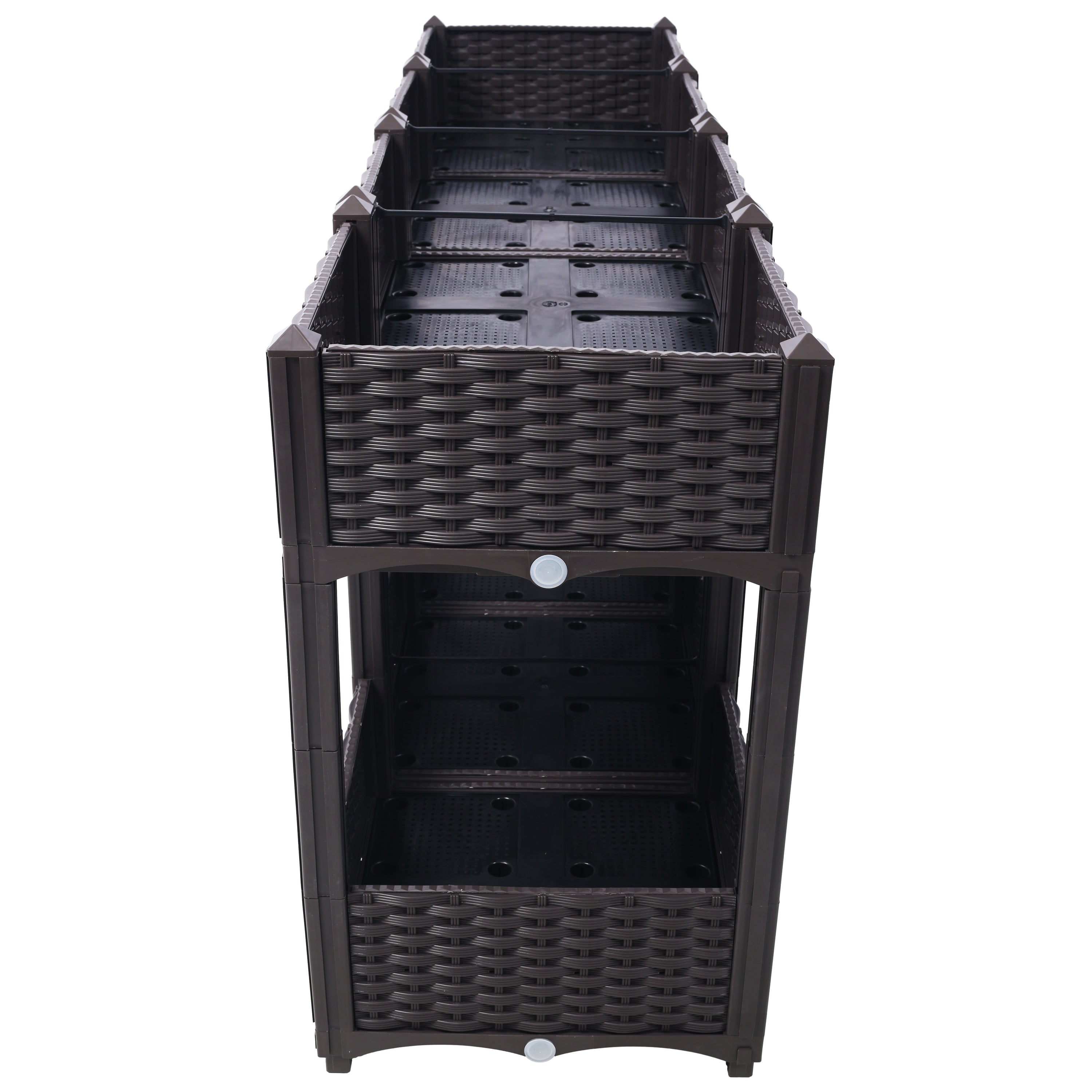 Planter Raised Beds - Elevated Planter Garden Box with Drainage Plug Raised Garden Beds for Vegetable/Flower/Herb Outdoor Standing Planter Beds Gardening Kit,Brown,63'x15.7'x27.7'
